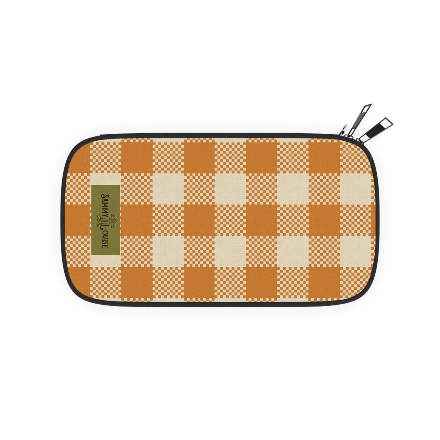 Orange Vintage Plaid Zipper Wallet
