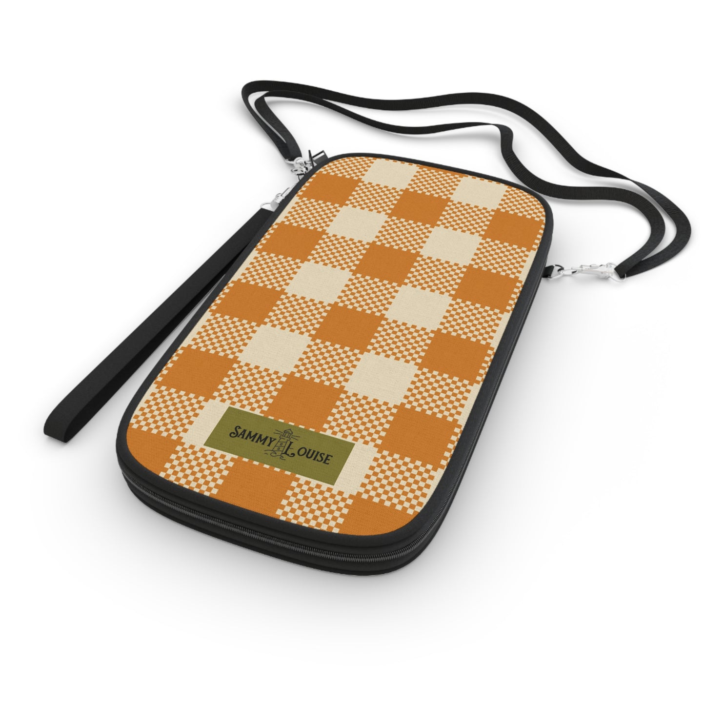 Orange Vintage Plaid Zipper Wallet