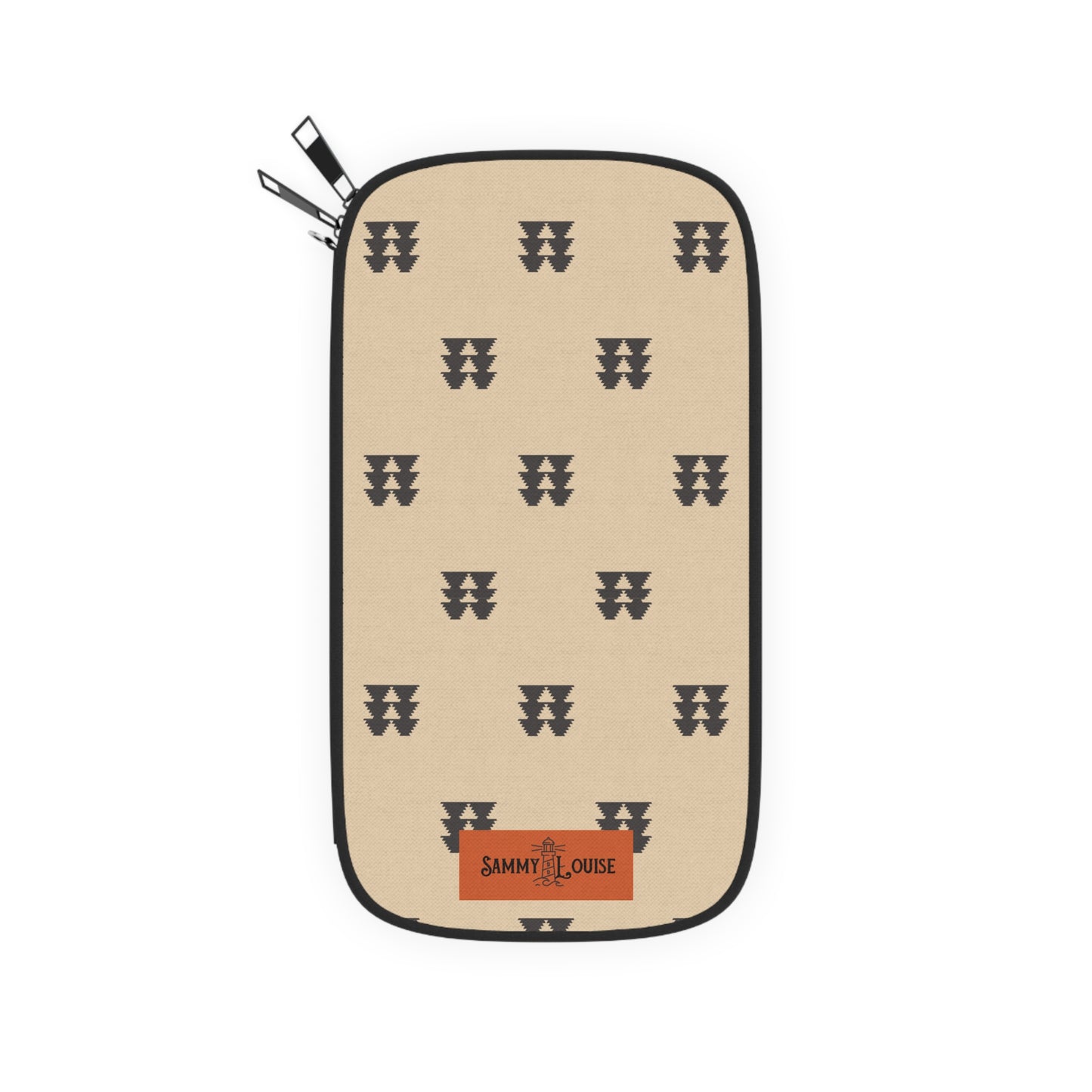 Black and Tan Vintage Style Zipper Wallet