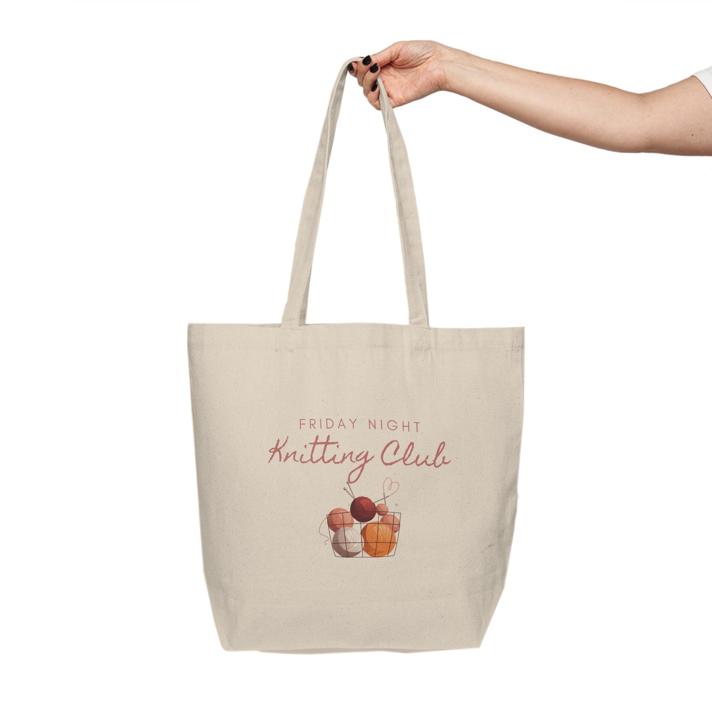 Knitting Club Canvas Tote