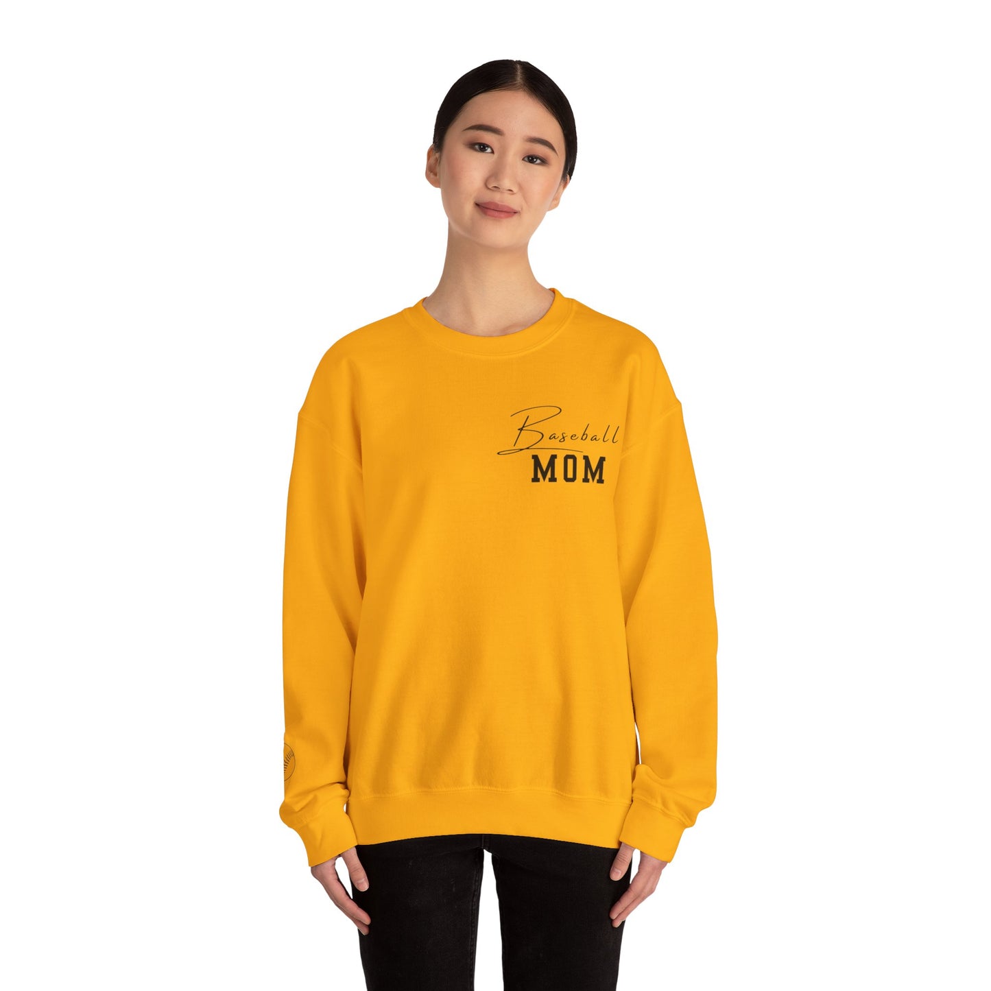 Baseball mom Baseball Sleeve Unisex Heavy Blend™ Crewneck Sweatshirt