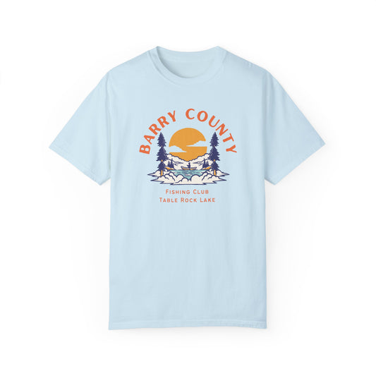 Barry County Fishing Club | Missouri | Outdoors | Vintage Style | Unisex Garment-Dyed Tee