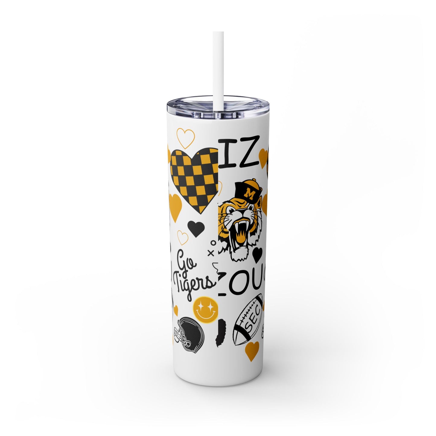 Mizzou Skinny Tumbler with Straw, 20oz