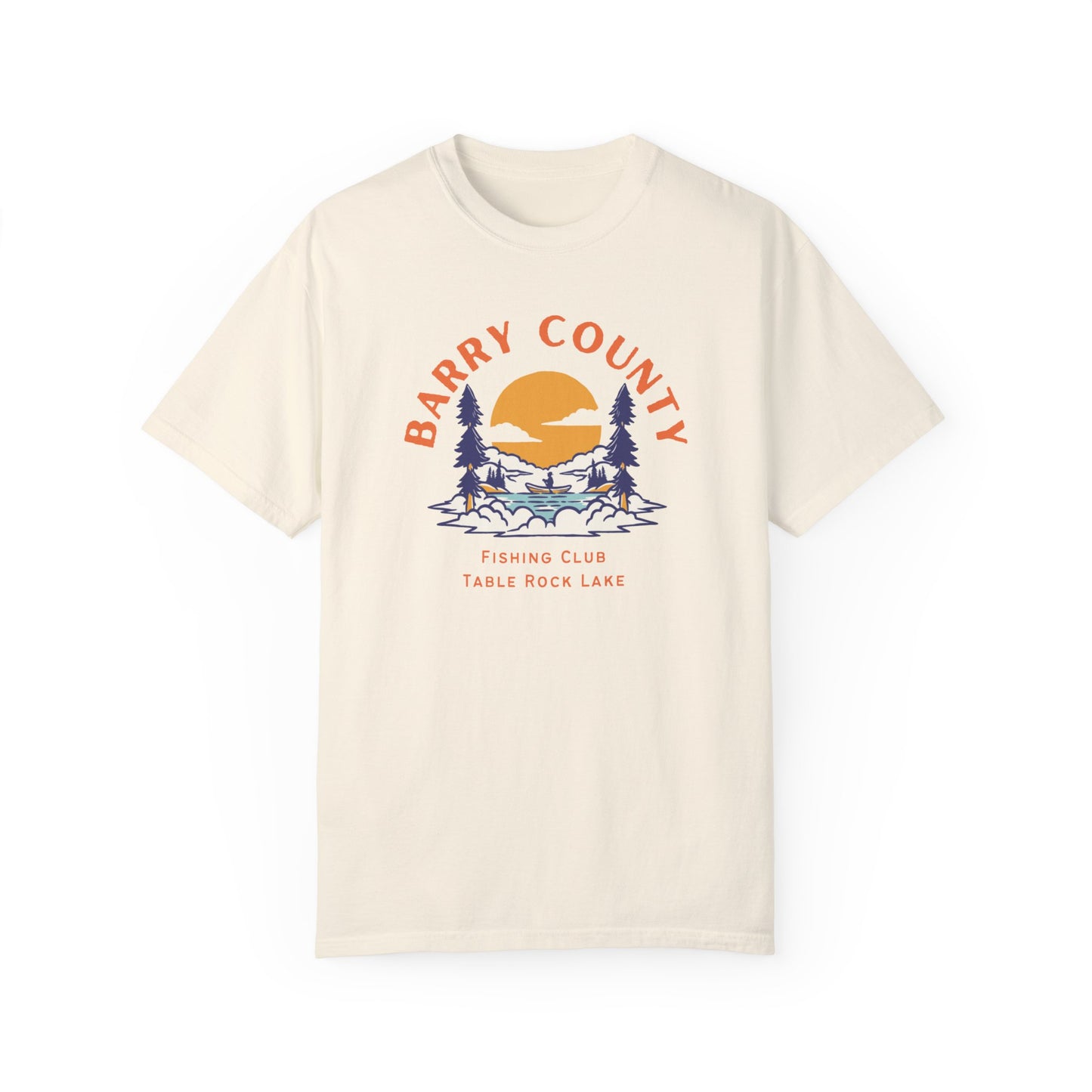 Barry County Fishing Club | Missouri | Outdoors | Vintage Style | Unisex Garment-Dyed Tee