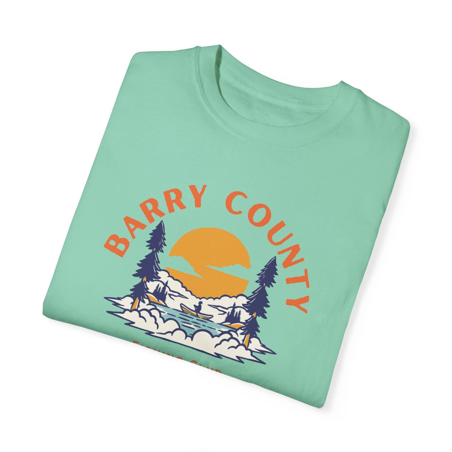 Barry County Fishing Club | Missouri | Outdoors | Vintage Style | Unisex Garment-Dyed Tee