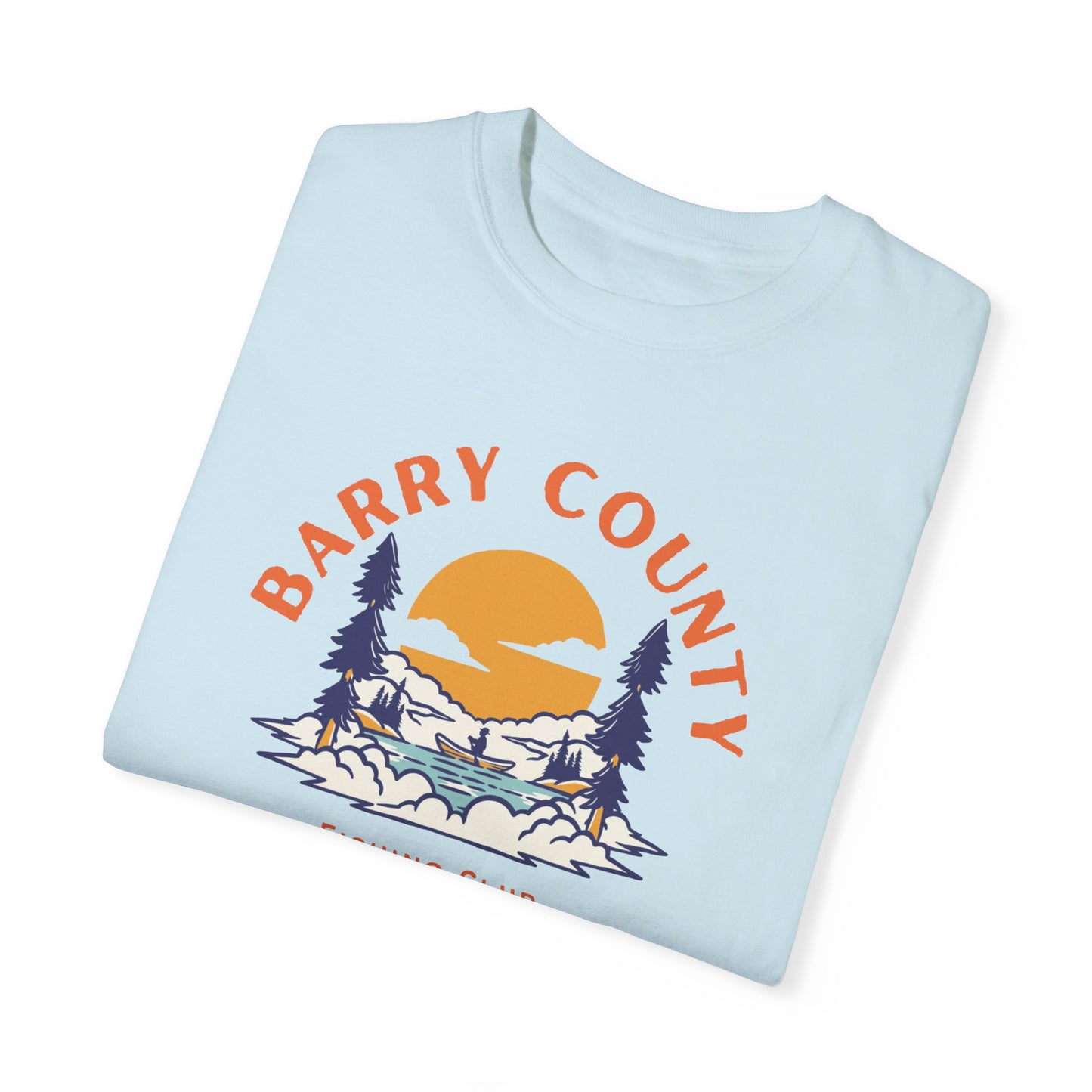 Barry County Fishing Club | Missouri | Outdoors | Vintage Style | Unisex Garment-Dyed Tee