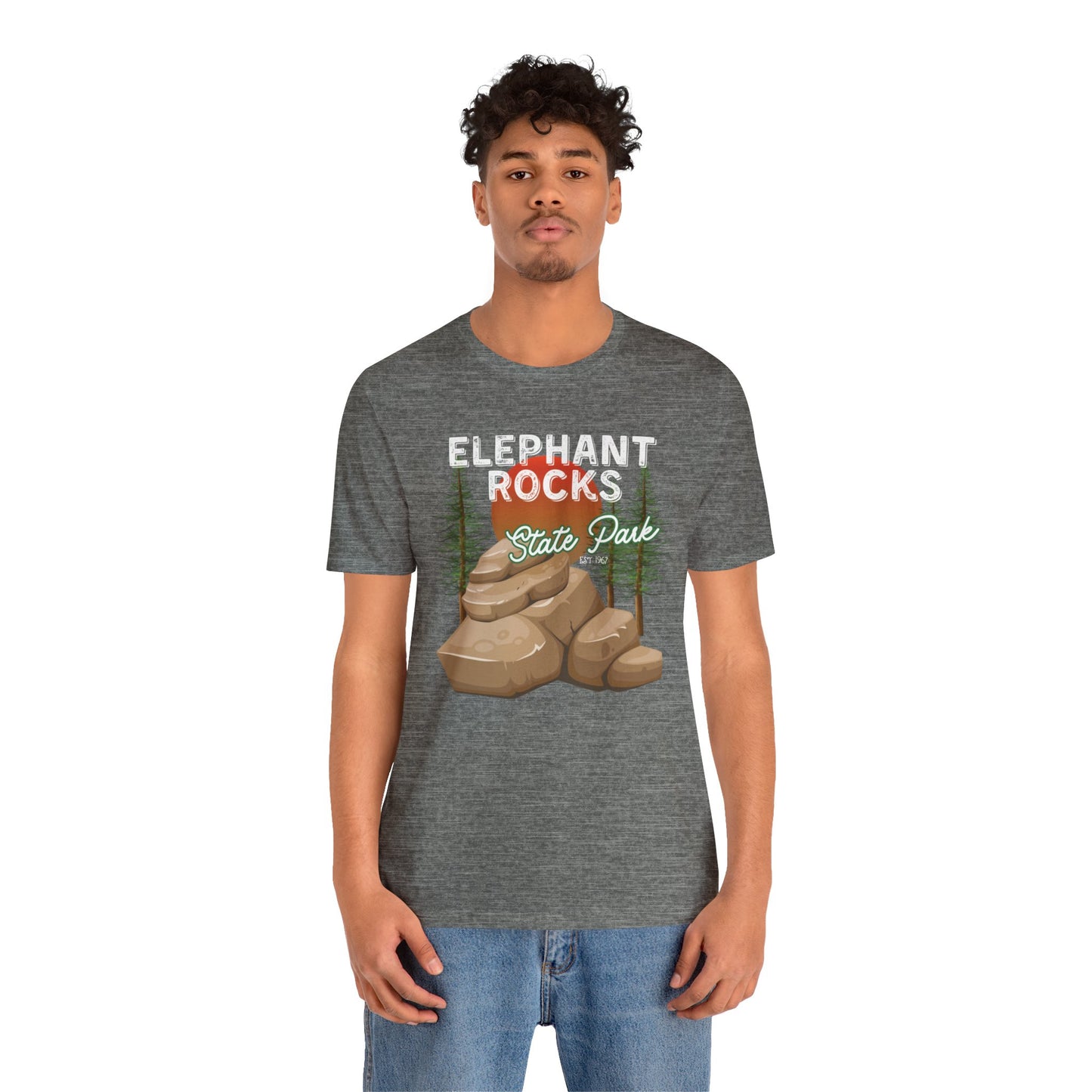 Adult Elephant Rocks State Park | Missouri | Outdoor | Tee | Jersey Short Sleeve Vintage Style