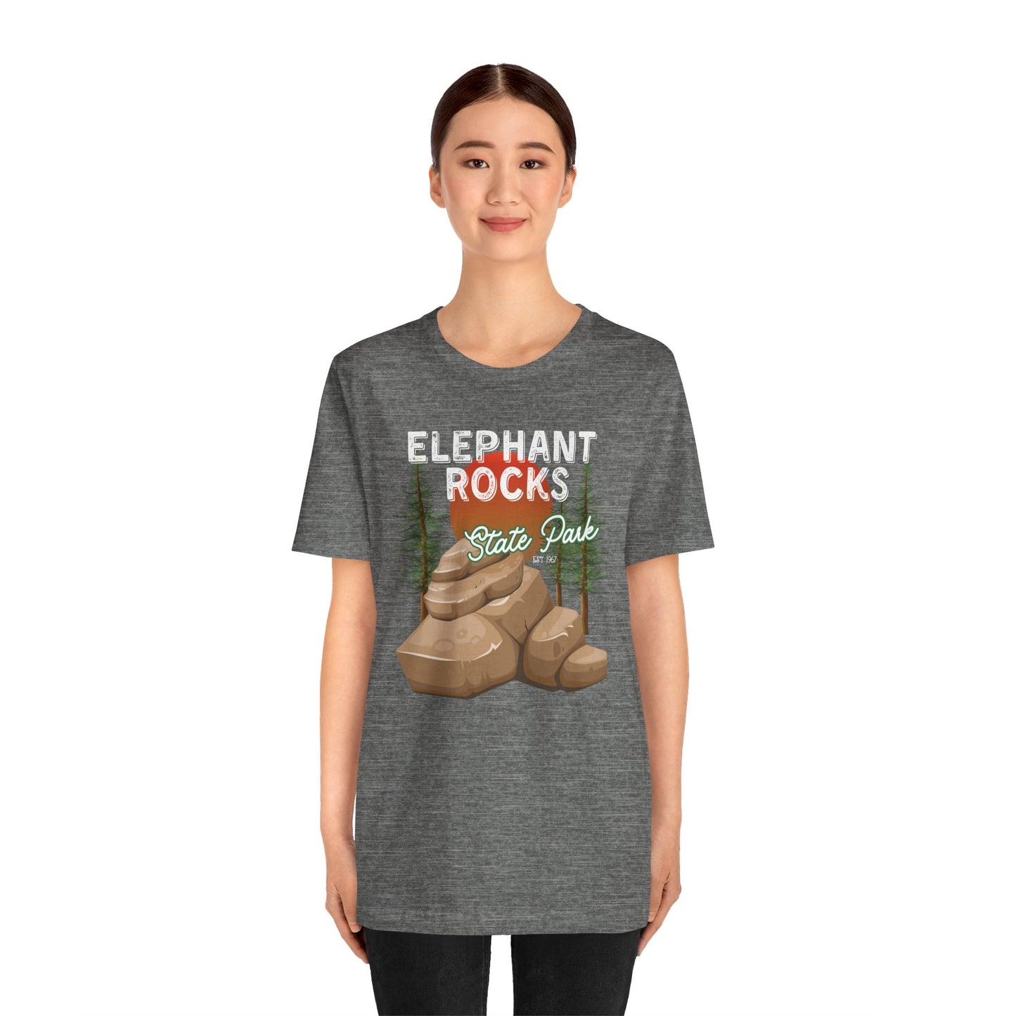 Adult Elephant Rocks State Park | Missouri | Outdoor | Tee | Jersey Short Sleeve Vintage Style