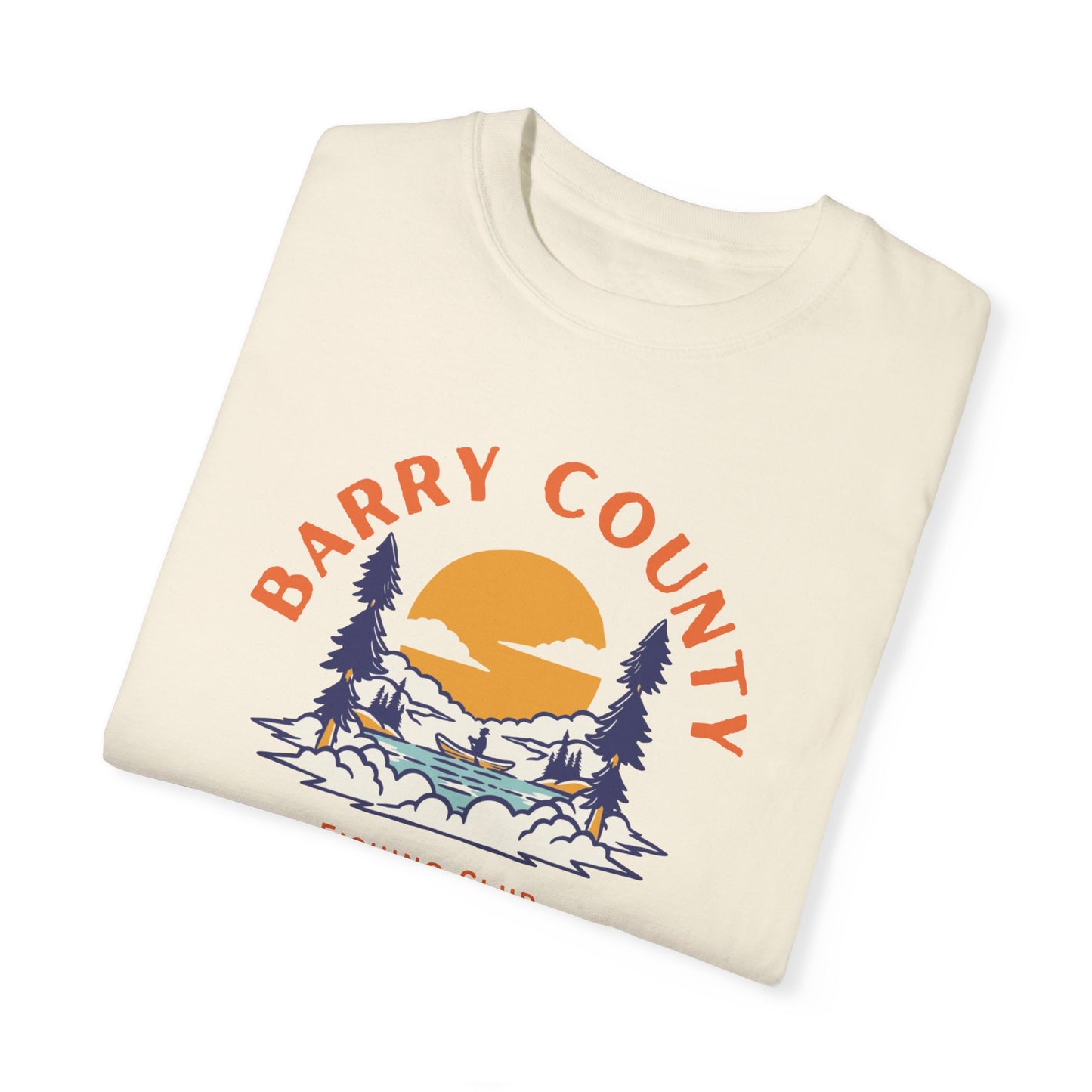 Barry County Fishing Club | Missouri | Outdoors | Vintage Style | Unisex Garment-Dyed Tee