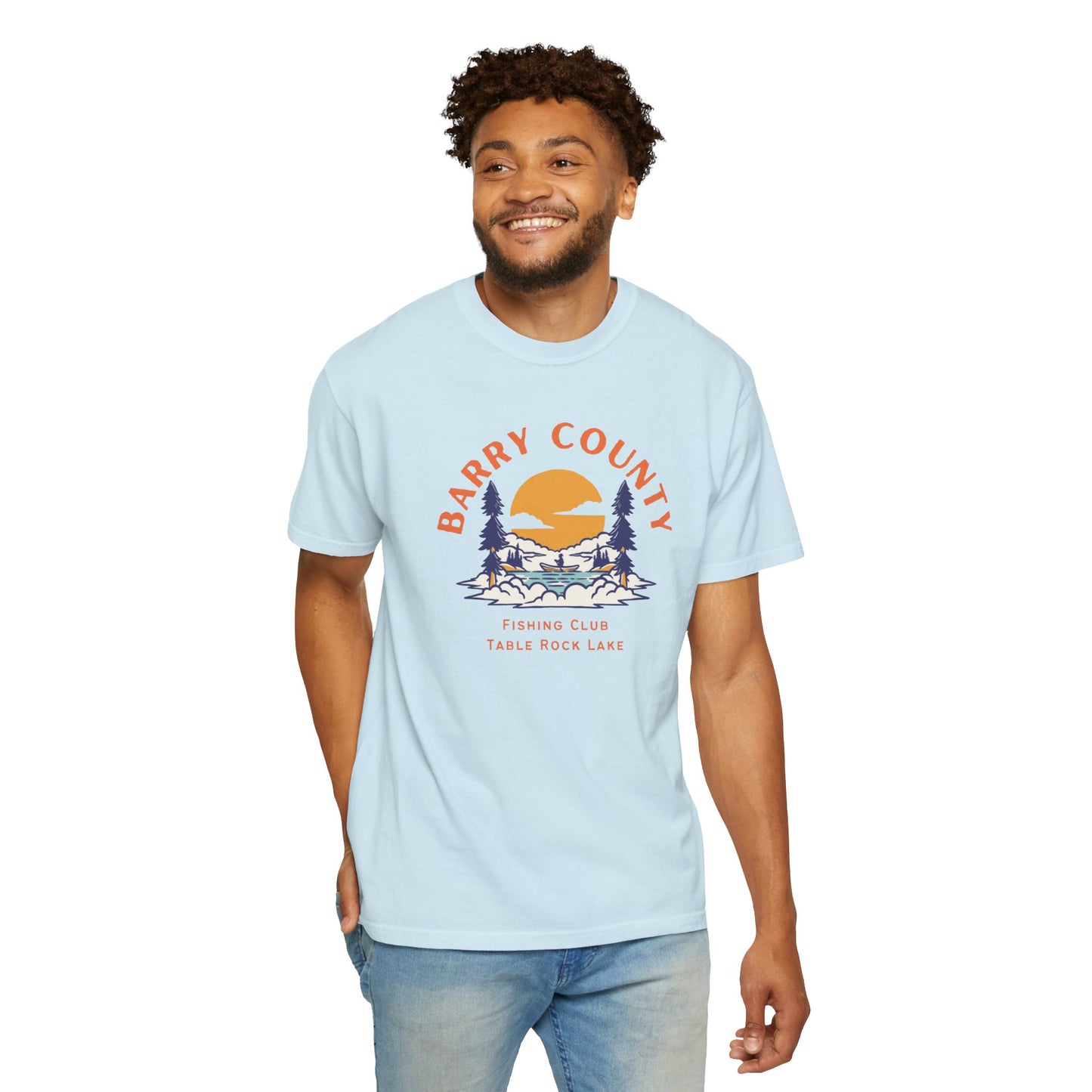 Barry County Fishing Club | Missouri | Outdoors | Vintage Style | Unisex Garment-Dyed Tee