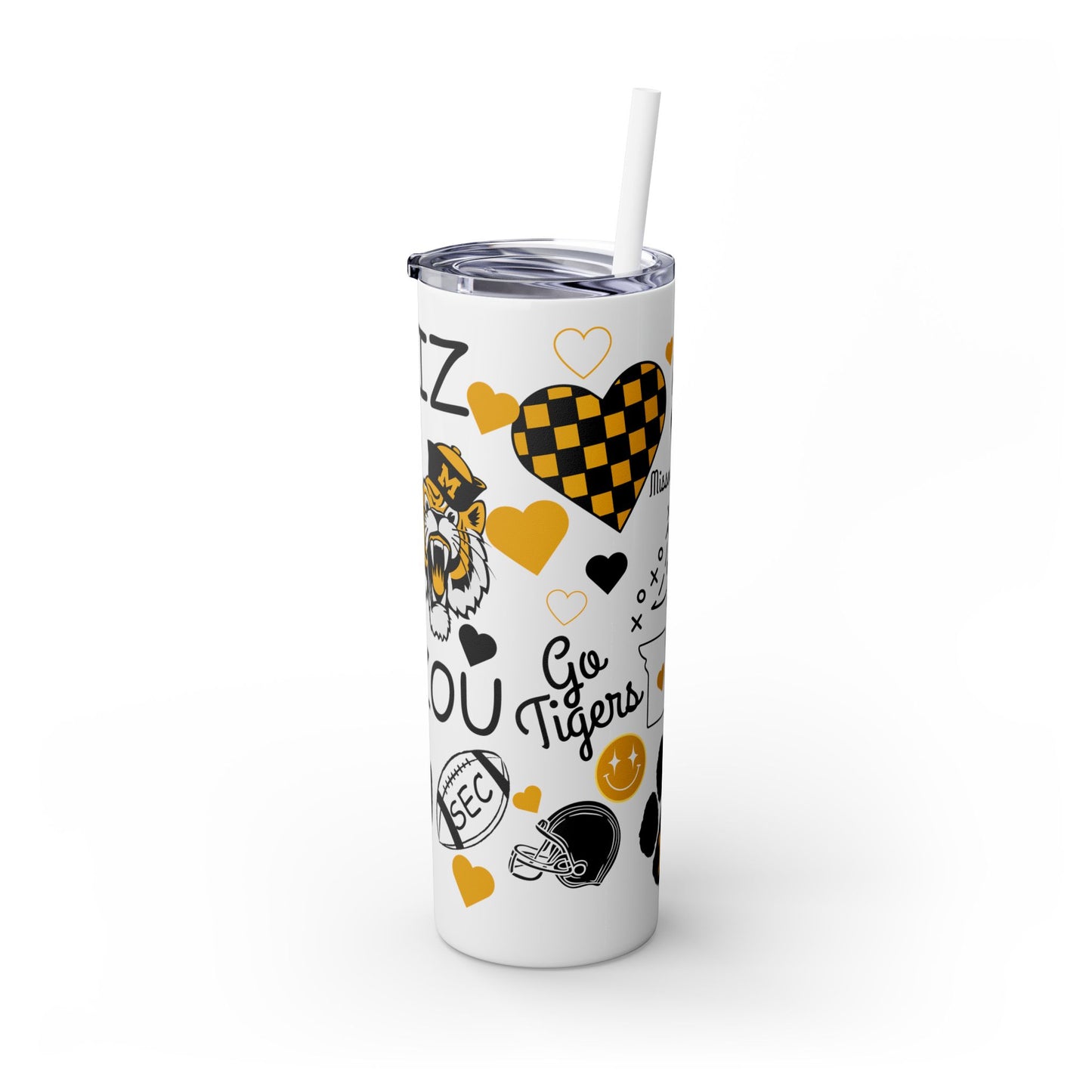 Mizzou Skinny Tumbler with Straw, 20oz