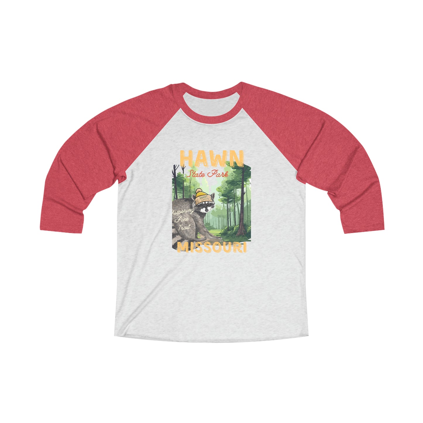 Adult Hawn State Park Unisex Tri-Blend 3\4 Raglan Tee