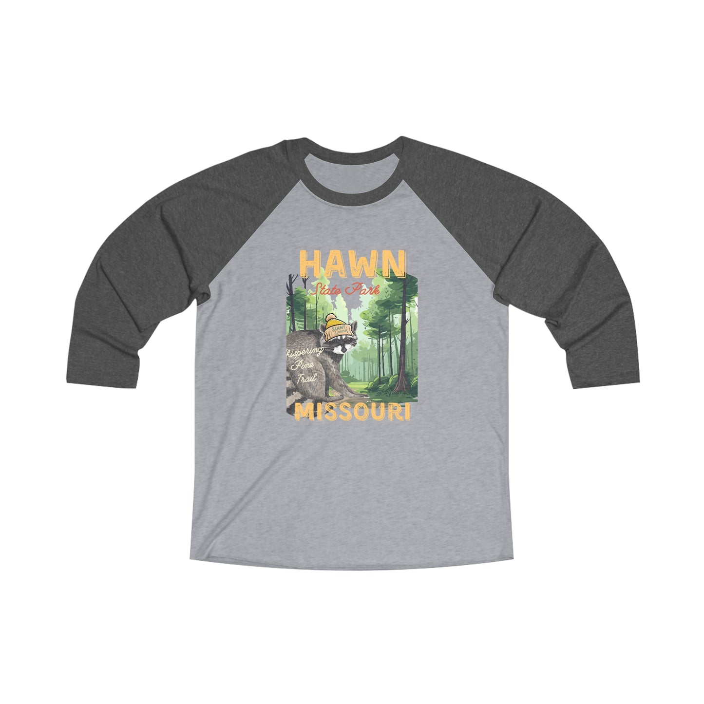 Adult Hawn State Park Unisex Tri-Blend 3\4 Raglan Tee