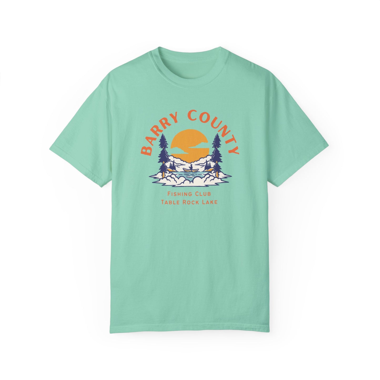 Barry County Fishing Club | Missouri | Outdoors | Vintage Style | Unisex Garment-Dyed Tee