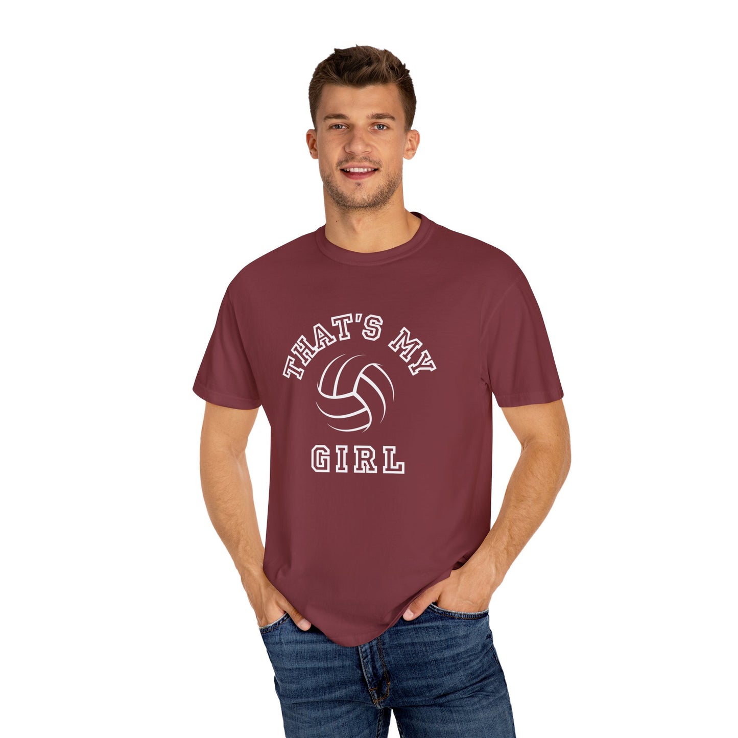 Thats my Girl Volleyball Tee | School Colors | Unisex Garment-Dyed T-shirt